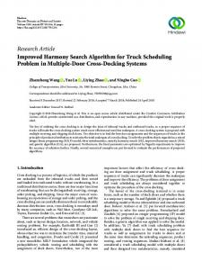 Research Article Improved Harmony Search Algorithm for Truck