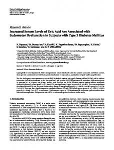 Research Article Increased Serum Levels of Uric Acid ... - BioMedSearch