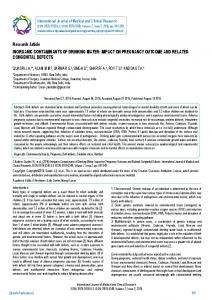 Research Article INORGANIC CONTAMINANTS ... - BioInfo Publication