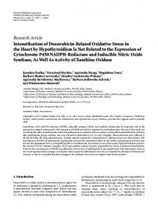 Research Article Intensification of Doxorubicin-Related ... - ScienceOpen