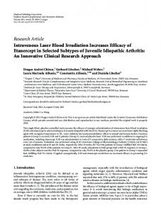 Research Article Intravenous Laser Blood Irradiation ... - BioMedSearch