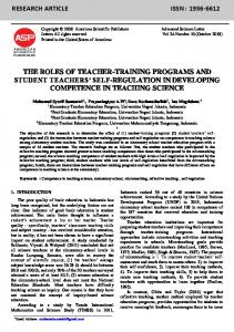 research article issn : 1936-6612 the roles of teacher ...