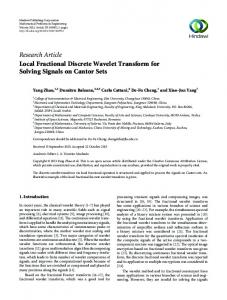 Research Article Local Fractional Discrete Wavelet