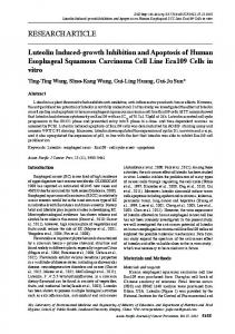 RESEARCH ARTICLE Luteolin Induced-growth Inhibition and ...