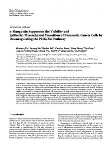 Research Article -Mangostin Suppresses the Viability ... - BioMedSearch