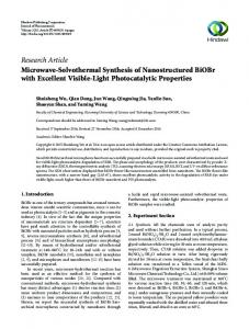 Research Article Microwave-Solvothermal Synthesis