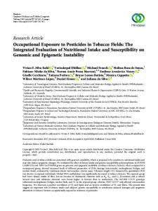 Research Article Occupational Exposure to Pesticides ...