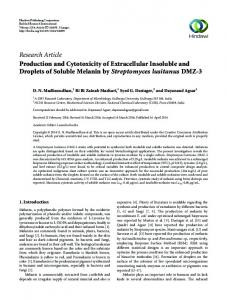 Research Article Production and Cytotoxicity of