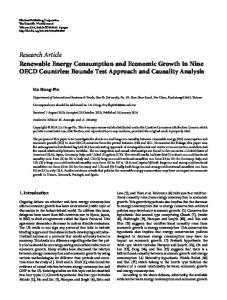 Research Article Renewable Energy Consumption ... - BioMedSearch