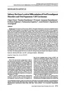 RESEARCH ARTICLE Salivary Her2/neu Levels in Differentiation of ...