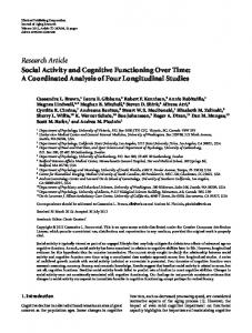 Research Article Social Activity and Cognitive ... - BioMedSearch