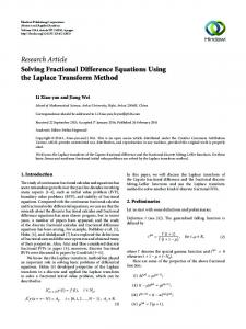 Research Article Solving Fractional Difference