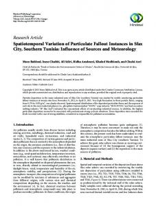 Research Article Spatiotemporal Variation of Particulate Fallout ...