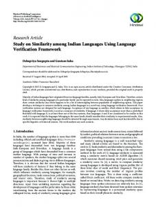 Research Article Study on Similarity among Indian