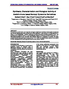 Research Article Synthesis, Characterization and