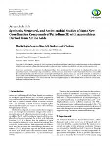 Research Article Synthesis, Structural, and