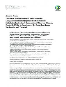 Research Article Treatment of Posttraumatic Stress ...