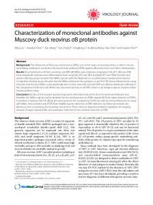 Research Characterization of monoclonal antibodies against Muscovy ...