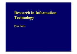 Research in Information Technology