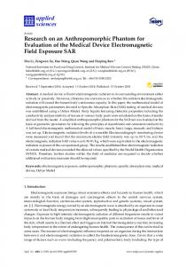 Research on an Anthropomorphic Phantom for Evaluation of ... - MDPI