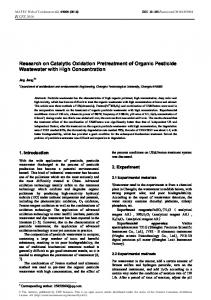 Research on Catalytic Oxidation Pretreatment of