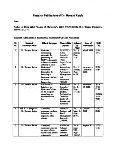 Research publications HJK - UGC