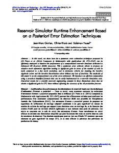 Reservoir Simulator Runtime Enhancement Based on a Posteriori ...