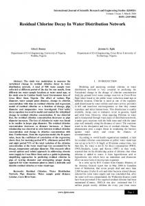 Residual Chlorine Decay In Water Distribution Network