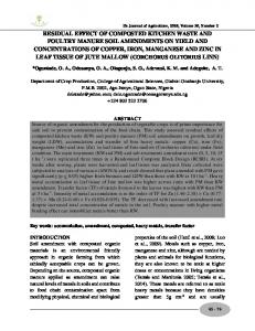 residual effect of composted kitchen waste and poultry manure soil