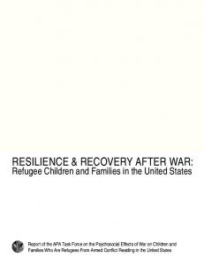 Resilience & RecoveRy AfteR WAR: