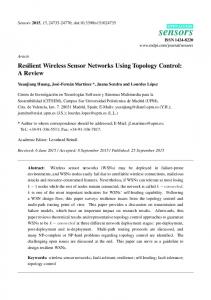 Resilient Wireless Sensor Networks Using Topology Control: A ... - MDPI