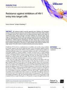 Resistance against inhibitors of HIV-1 entry into ... - Future Medicine