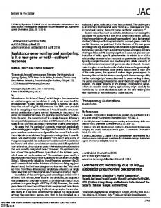 Resistance gene naming and numbering