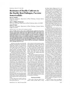 Resistance of Daylily Cultivars to the Daylily Rust ... - HortScience