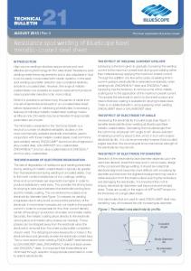 Resistance spot welding of BlueScope Steel metallic-coated steel ...