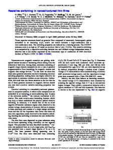 Resistive switching in nanostructured thin films