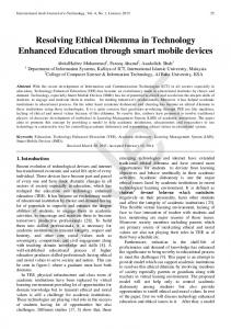 Resolving Ethical Dilemma in Technology Enhanced Education ...