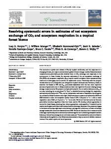 Resolving systematic errors in estimates of net ecosystem exchange of ...