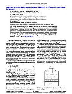 Resonant and voltage-tunable terahertz detection in InGaAs/InP ...