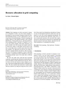 Resource allocation in grid computing