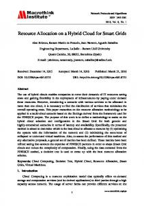 Resource Allocation on a Hybrid Cloud for Smart ... - Macrothink Institute