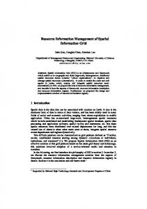 Resource Information Management of Spatial ... - Semantic Scholar