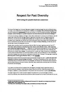 Respect for Past Diversity - BudObs