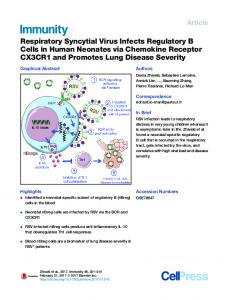 Respiratory Syncytial Virus Infects Regulatory B Cells in Human ...