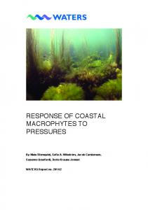 response of coastal macrophytes to pressures - WATERS