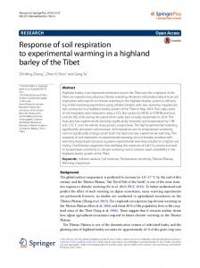 Response of soil respiration to experimental warming ... - SpringerPlus