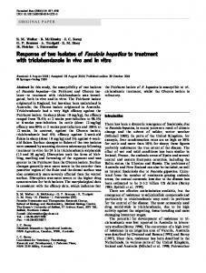 Response of two isolates of Fasciola hepatica to ... - Springer Link