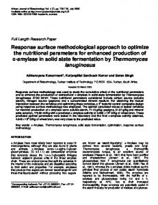 Response surface methodological approach to optimize ... - CiteSeerX