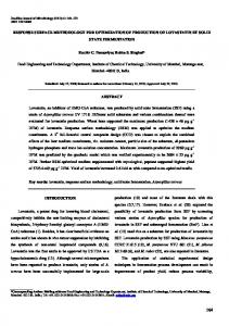 RESPONSE SURFACE METHODOLOGY FOR