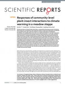 Responses of community-level plant-insect interactions to ... - Nature